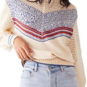 Free People Geo Party Scoop Neck Sweater